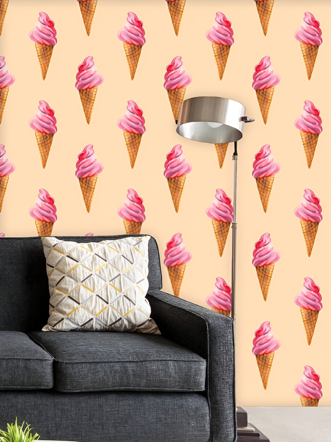 

ArtzFolio Printed UV-Resistant Anti-Bacterial Watercolor Ice Cream Peel & Stick Wallpaper, Multi