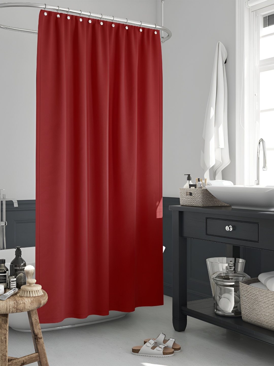 

ArtzFolio Red Waterproof Shower Curtain