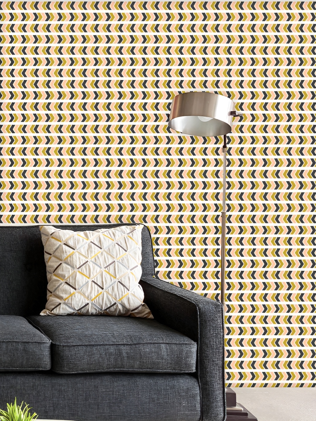 

ArtzFolio Printed UV-Resistant Anti-Bacterial Chevron Pattern Peel & Stick Wallpaper, Multi