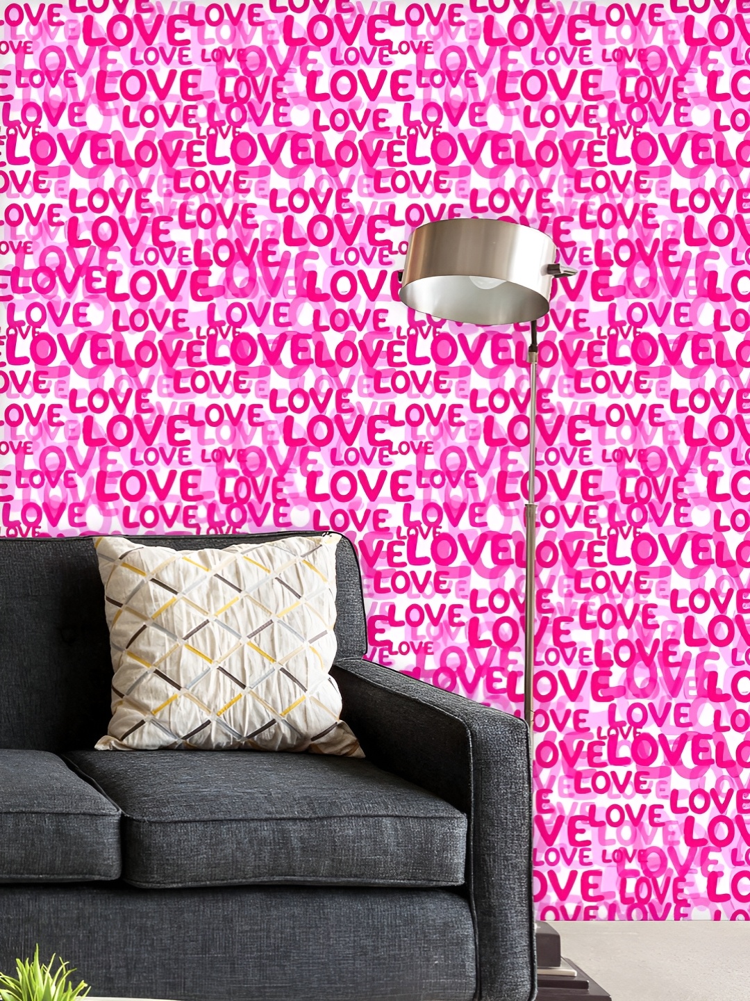 

ArtzFolio Printed UV-Resistant Anti-Bacterial Love Word Pattern Peel & Stick Wallpaper, Multi