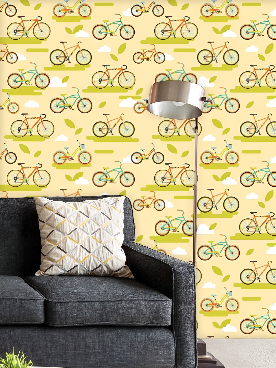 

ArtzFolio Printed UV-Resistant Anti-Bacterial BikesPeel & Stick Wallpaper, Multi