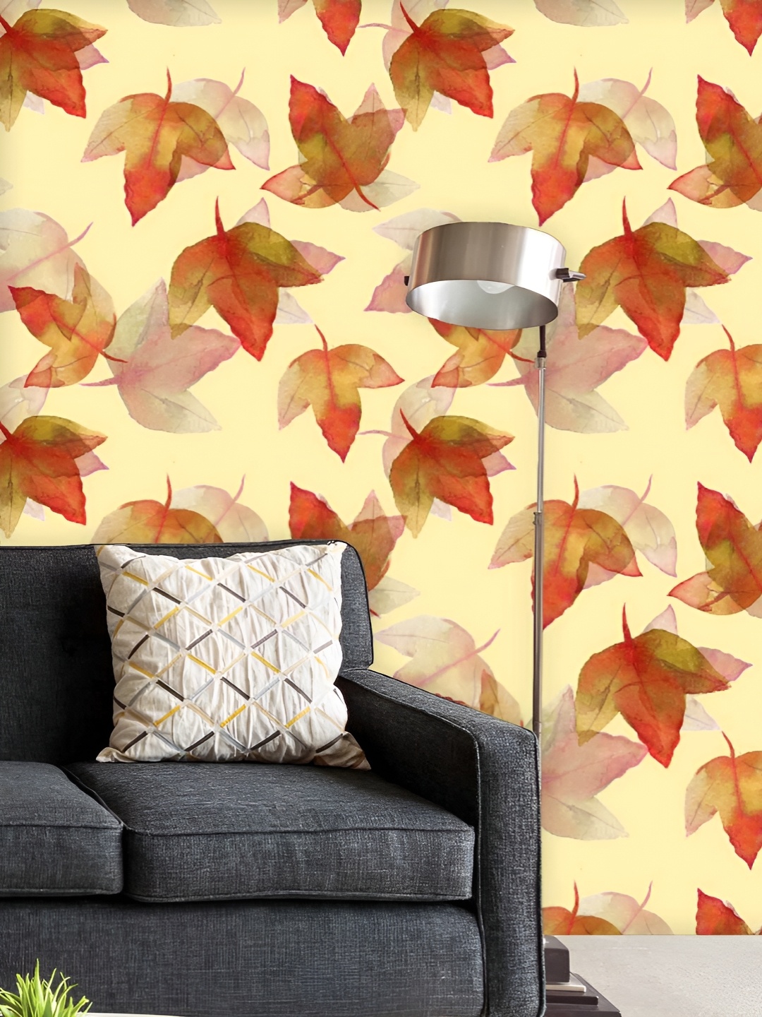 

ArtzFolio Printed UV-Resistant Anti-Bacterial Autumn Leaves Peel & Stick Wallpaper, Multi