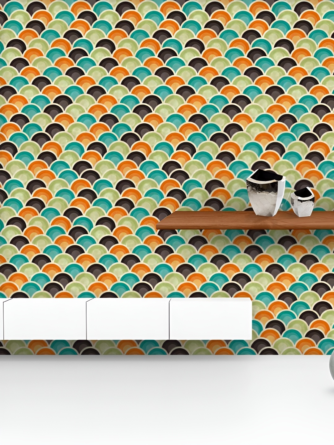 

ArtzFolio Printed UV-Resistant Anti-Bacterial Retro Style Peel & Stick Wallpaper, Multi