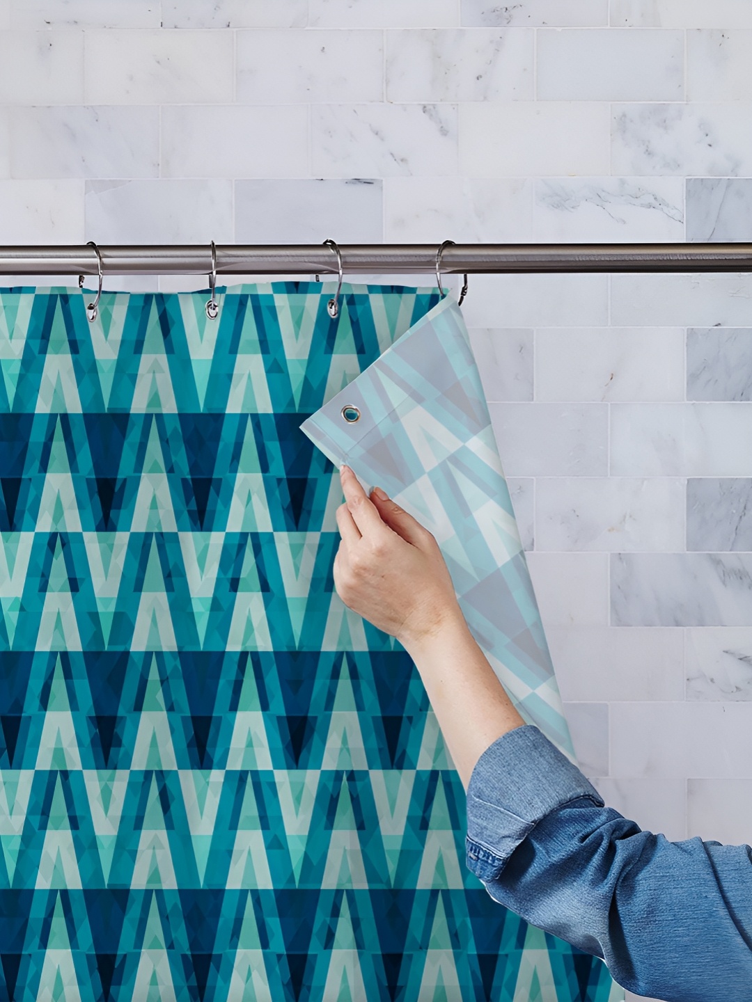 

ArtzFolio Green Printed Waterproof Shower Curtain