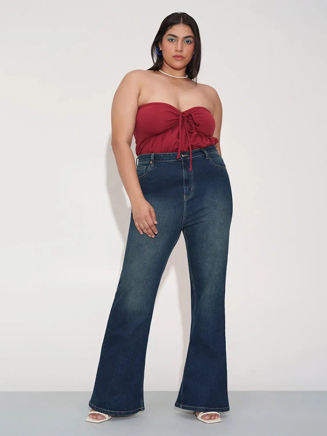 

FREAKINS Women Jean Bootcut High-Rise Stretchable Jeans, Blue