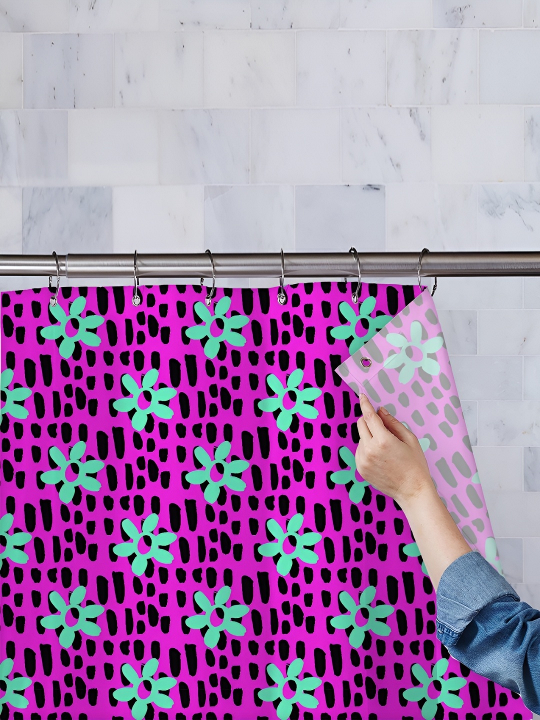 

ArtzFolio Single Piece Waterproof Polyester Shower Curtain, Multi