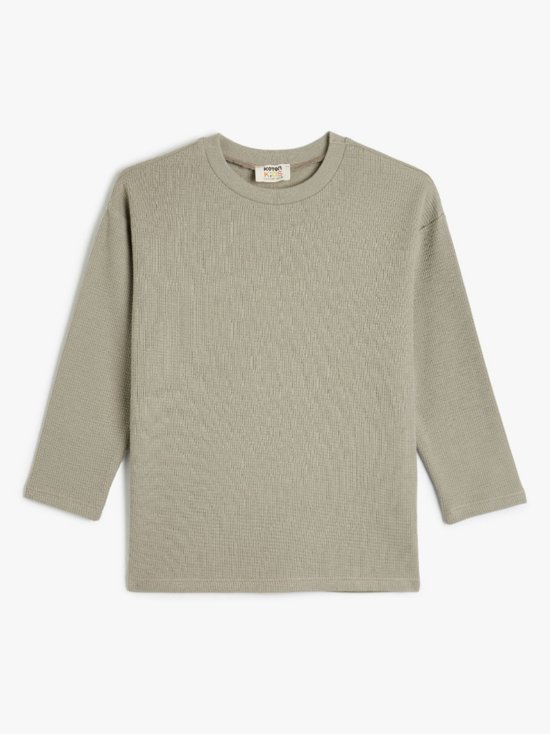 

Koton Boys Self Design Round Neck Cotton T-shirt, Grey
