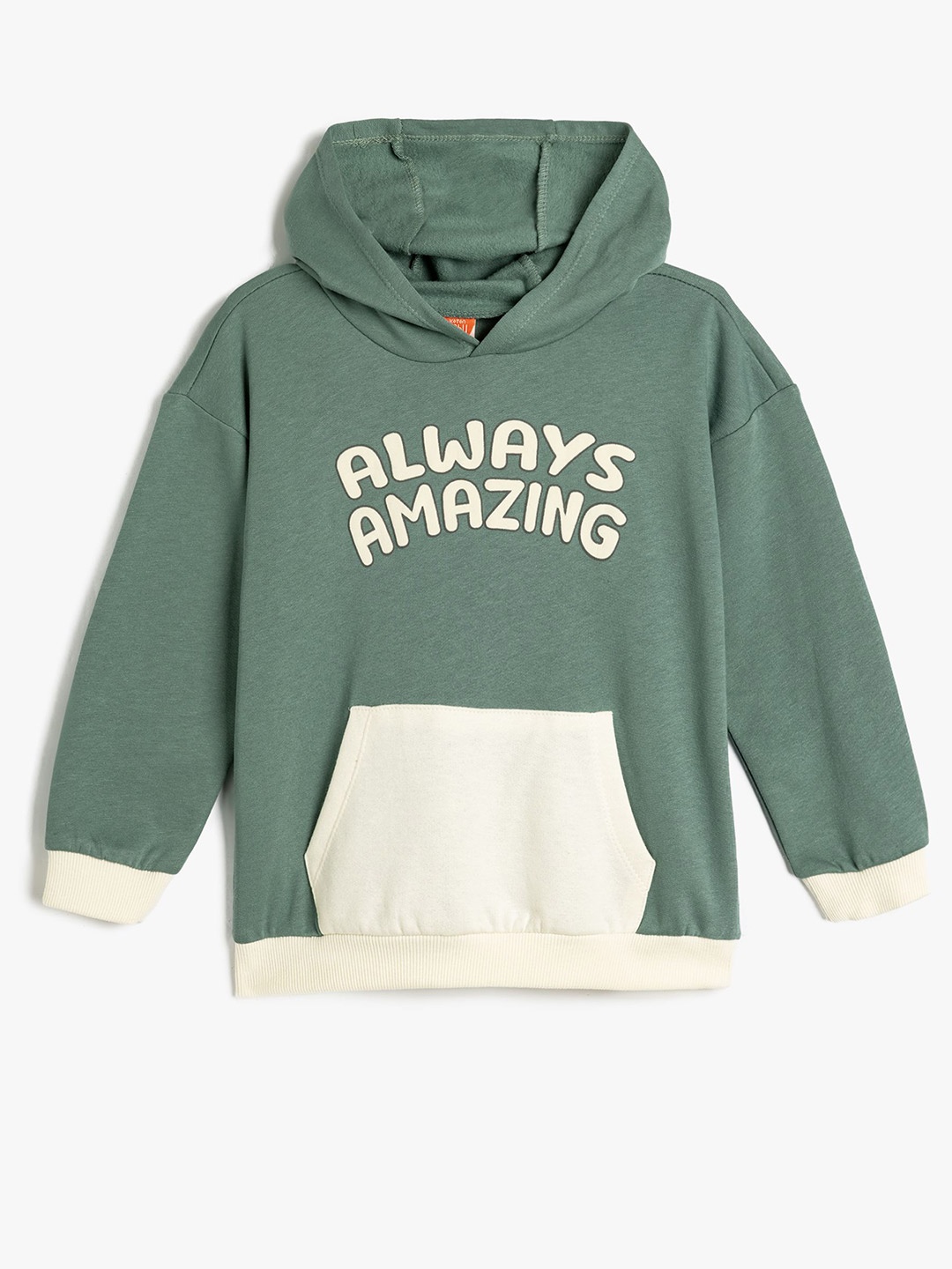 

Koton Boys Printed Pullover Hooded Cotton Sweatshirt, Green