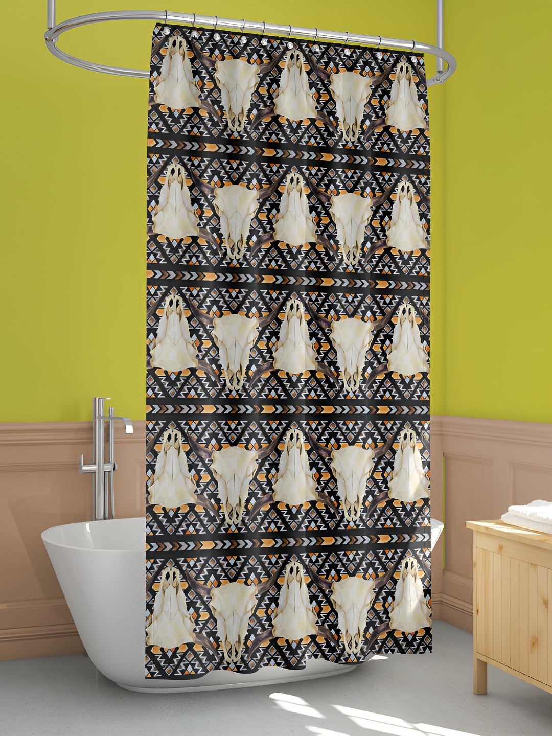 

ArtzFolio Brown & Beige Printed Waterproof Shower Curtain