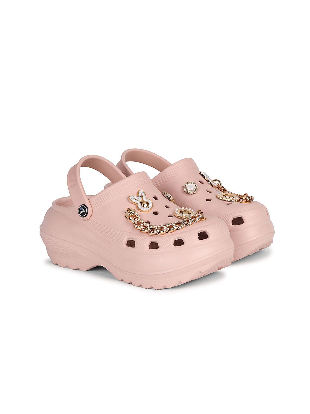 

Aqualite Women Embellished Croslite Clogs, Peach