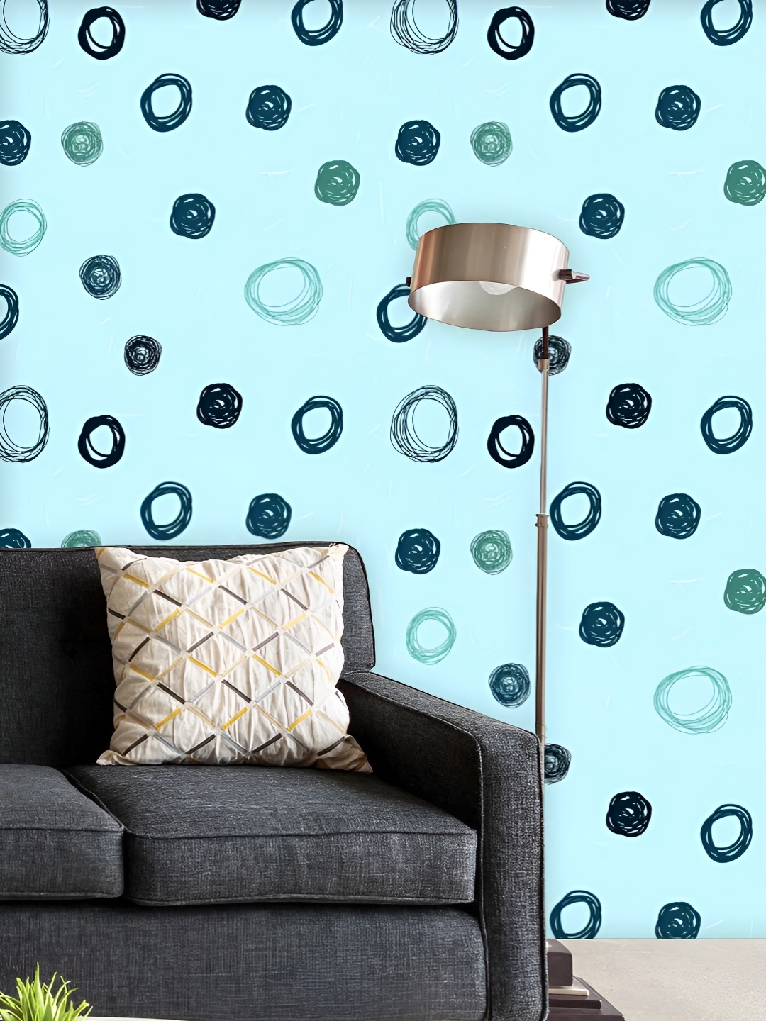 

ArtzFolio Printed UV-Resistant Anti-Bacterial Circled Sketch Peel & Stick Wallpaper, Multi