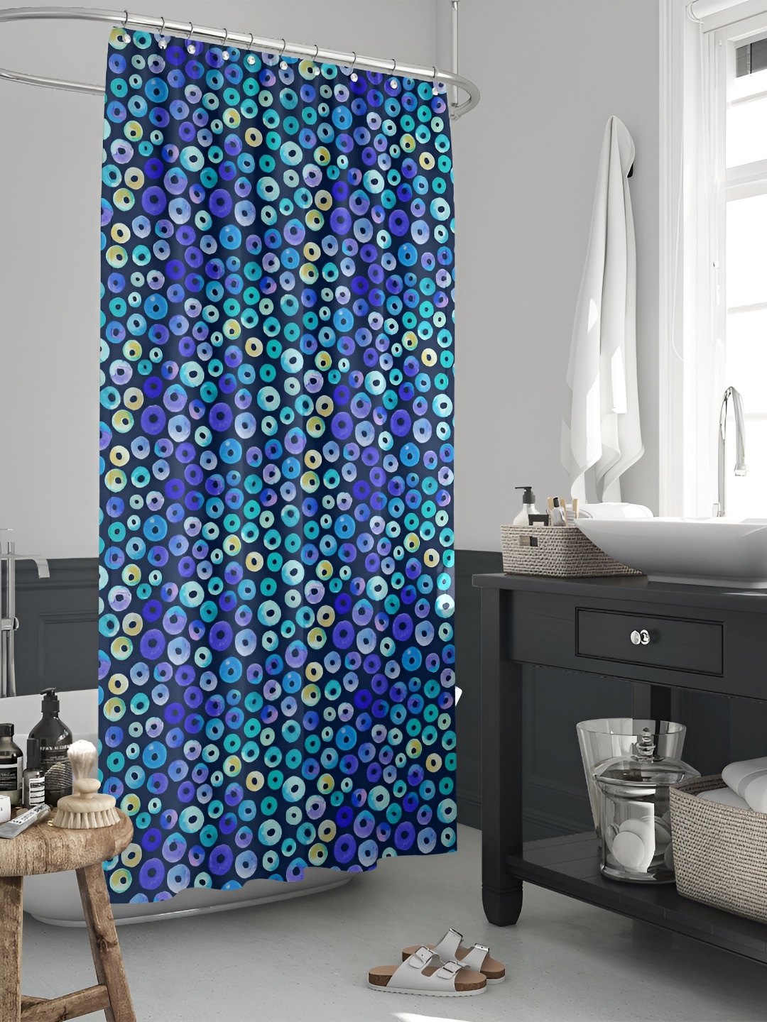 

ArtzFolio Single Piece Waterproof Polyester Shower Curtain, Multi