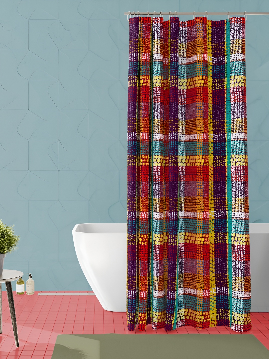 

ArtzFolio Yellow & Green Abstract Printed Waterproof Shower Curtain