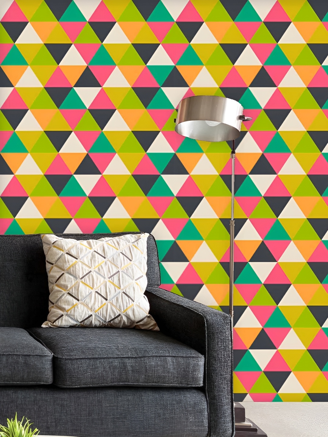 

ArtzFolio Printed UV-Resistant Anti-Bacterial Retro Geometric Peel & Stick Wallpaper, Multi