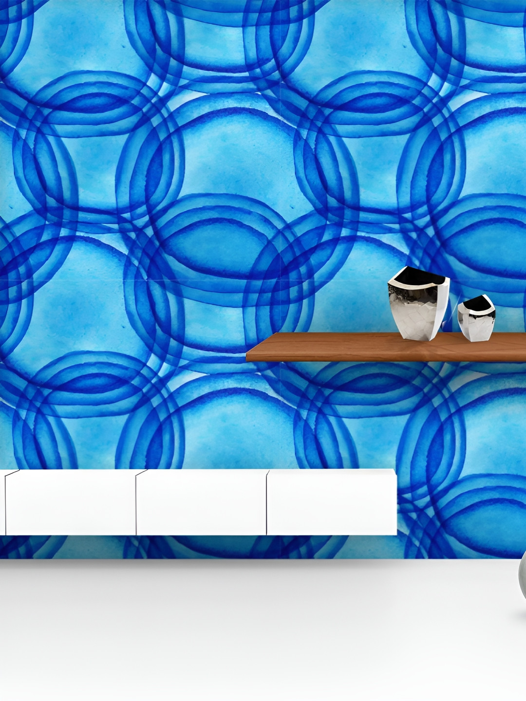 

ArtzFolio Printed UV-Resistant Anti-Bacterial Backdrop Water Ripples Peel & Stick Wallpaper, Multi