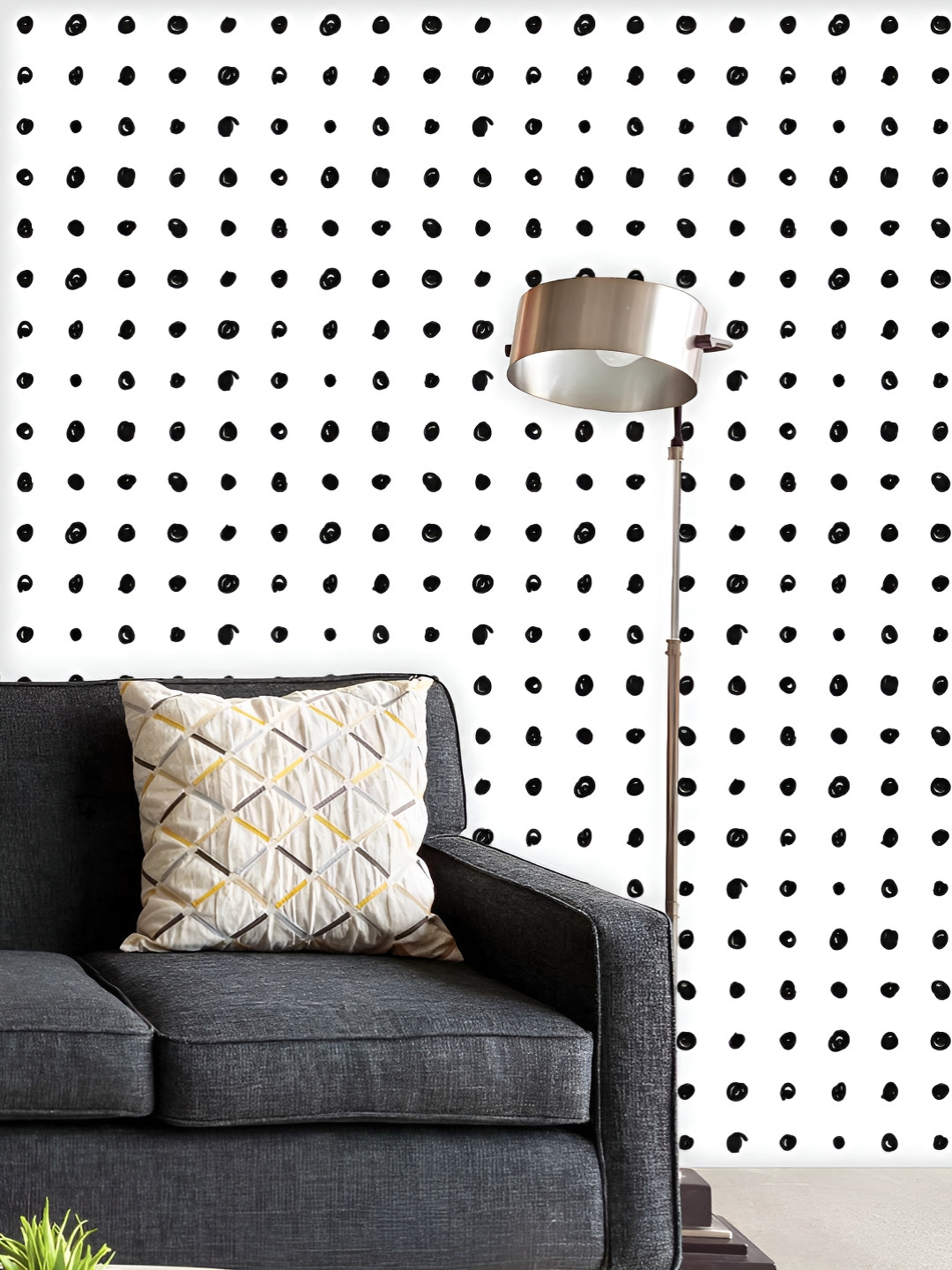 

ArtzFolio Printed UV-Resistant Anti-Bacterial Black Polka Peel & Stick Wallpaper, Multi