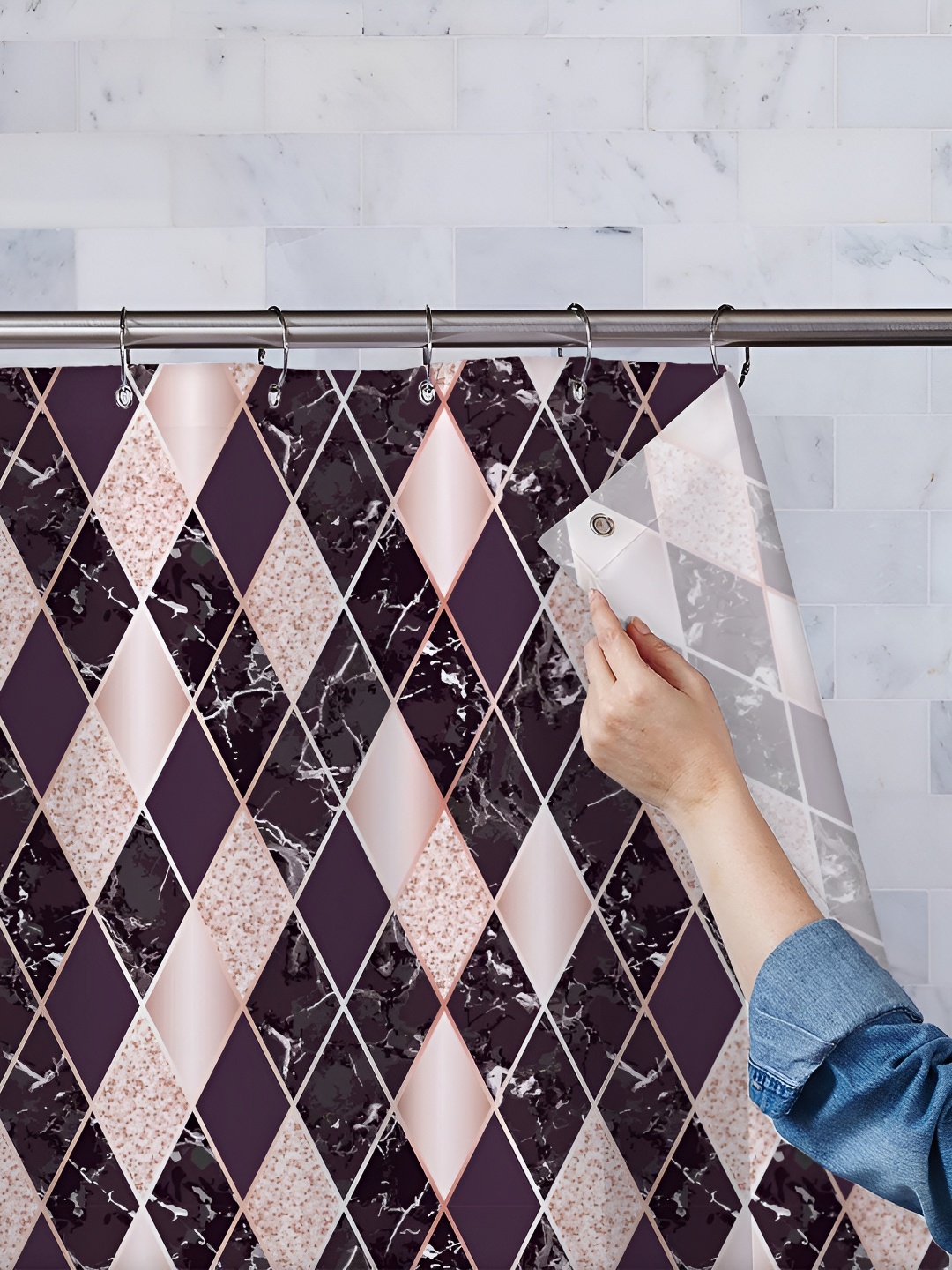 

ArtzFolio Single Piece Waterproof Polyester Shower Curtain, Multi