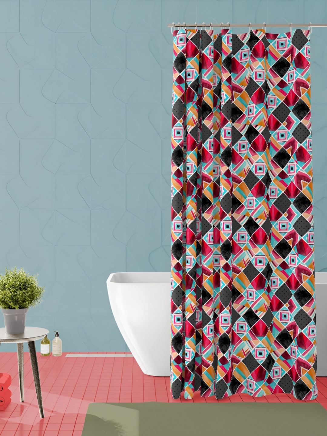 

ArtzFolio Single Piece Waterproof Polyester Shower Curtain, Multi