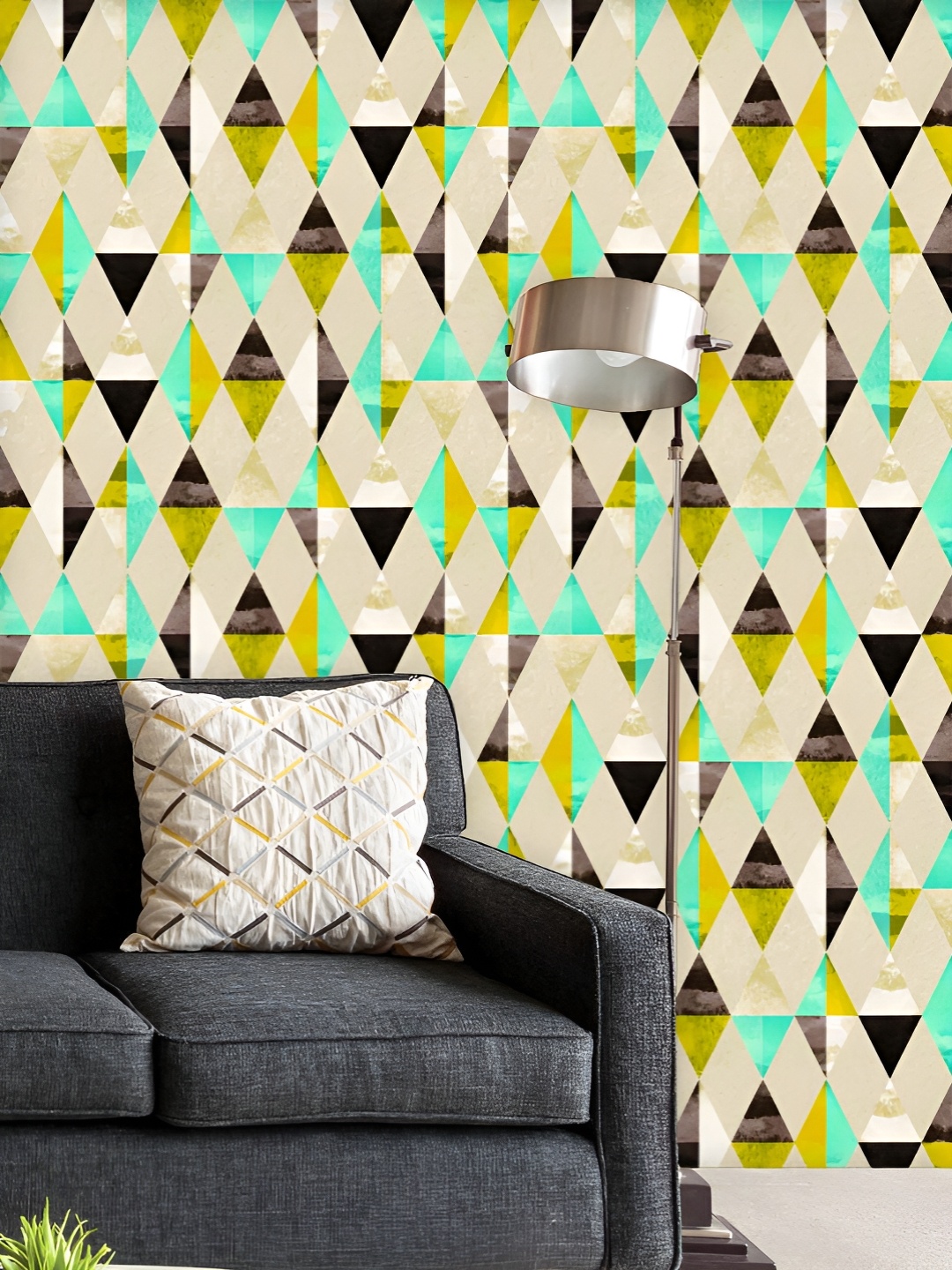 

ArtzFolio Printed UV-Resistant Anti-Bacterial Geometric Harlequin Peel & Stick Wallpaper, Multi