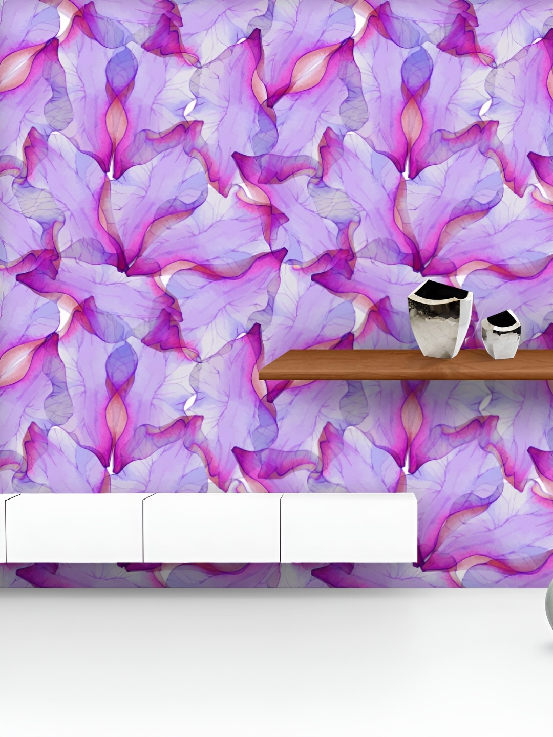 

ArtzFolio Printed UV-Resistant Anti-Bacterial Purple Flower Petal Peel & Stick Wallpaper, Multi
