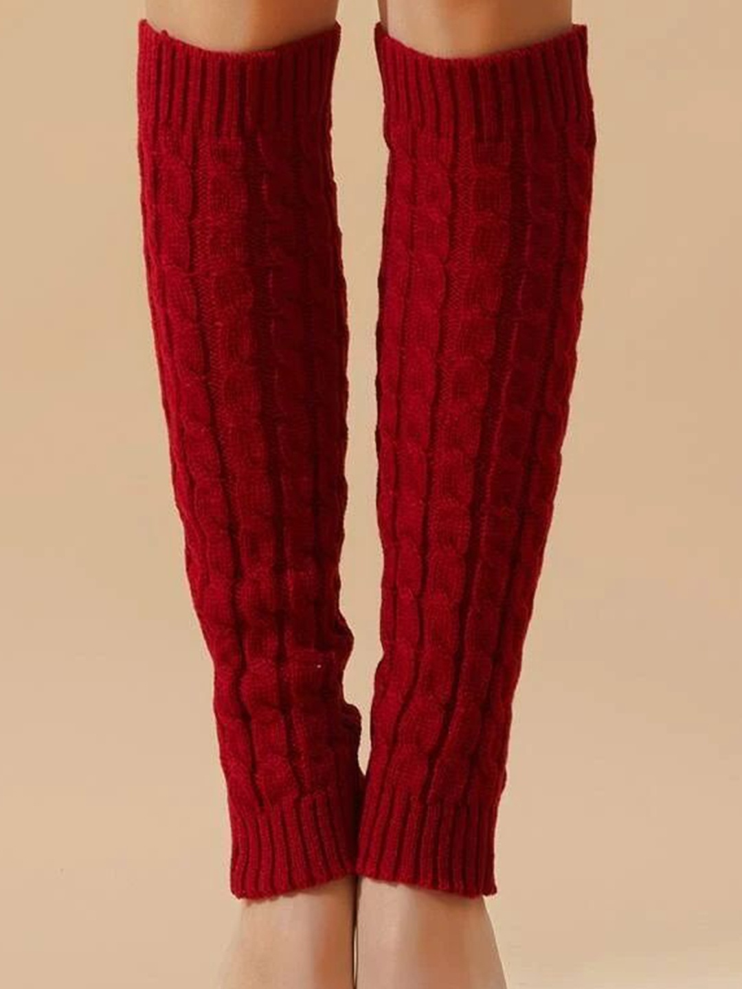 

Alexvyan Women Patterned Calf-Length Socks, Red