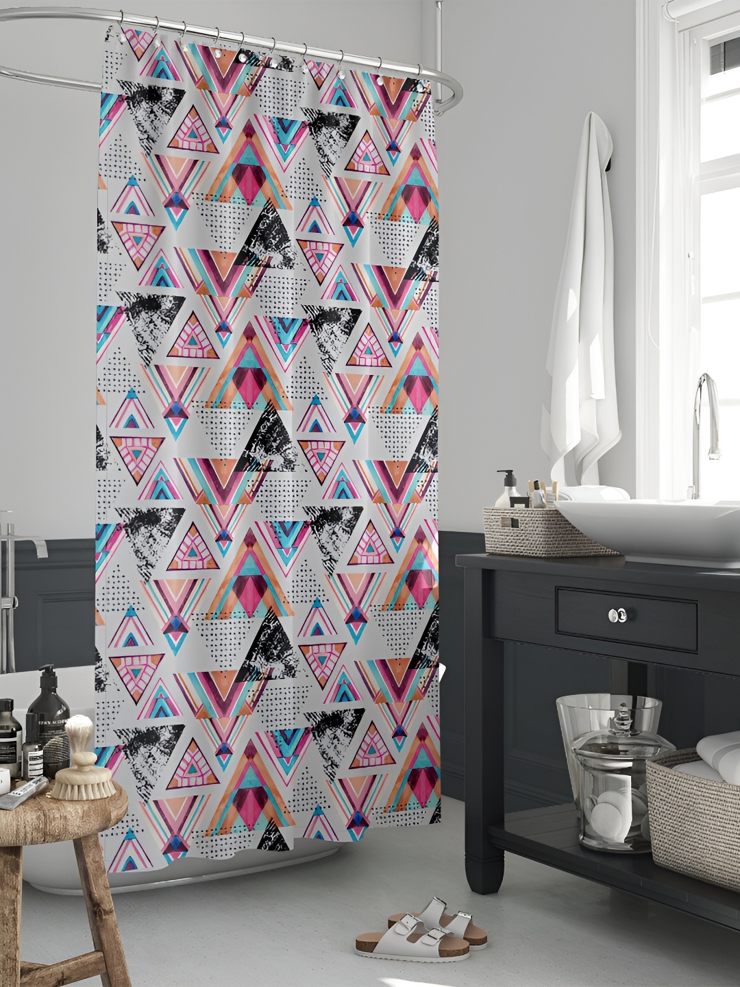 

ArtzFolio Single Piece Waterproof Polyester Shower Curtain, Multi