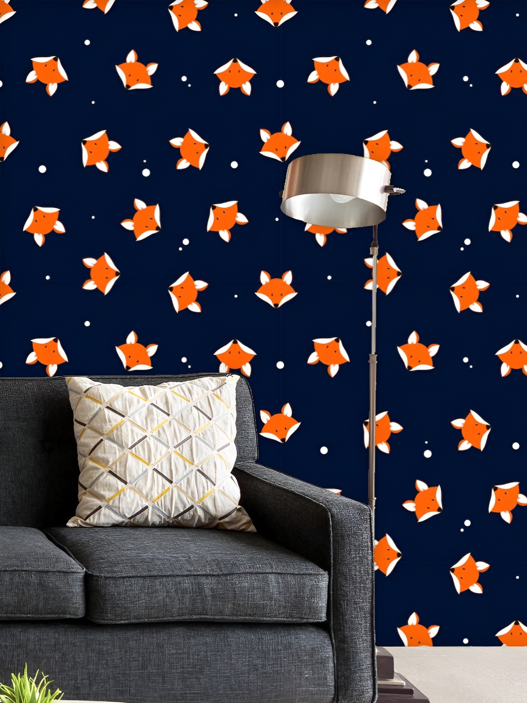 

ArtzFolio Printed UV-Resistant Anti-Bacterial Cartoon Fox Peel & Stick Wallpaper, Multi