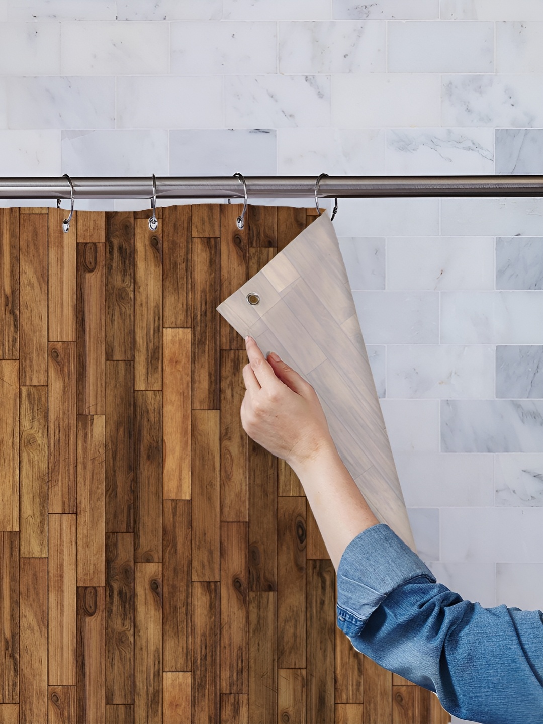 

ArtzFolio Brown Printed Water Proof Shower Curtain