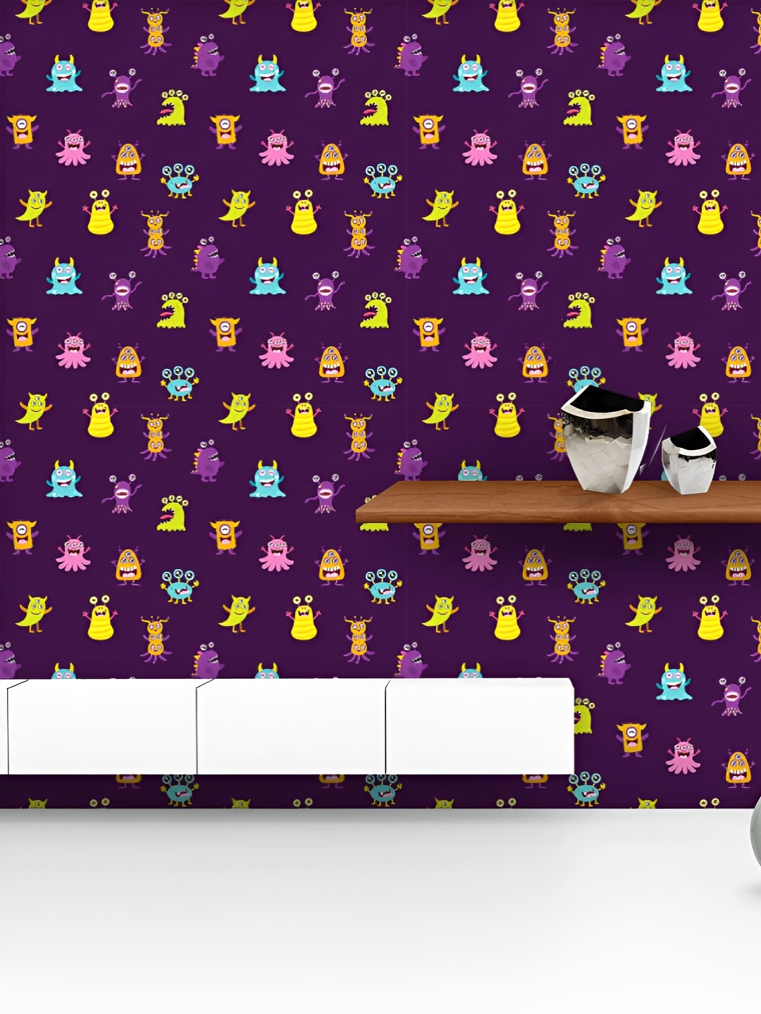 

ArtzFolio Printed UV-Resistant Anti-Bacterial Kids Monster Peel & Stick Wallpaper, Multi