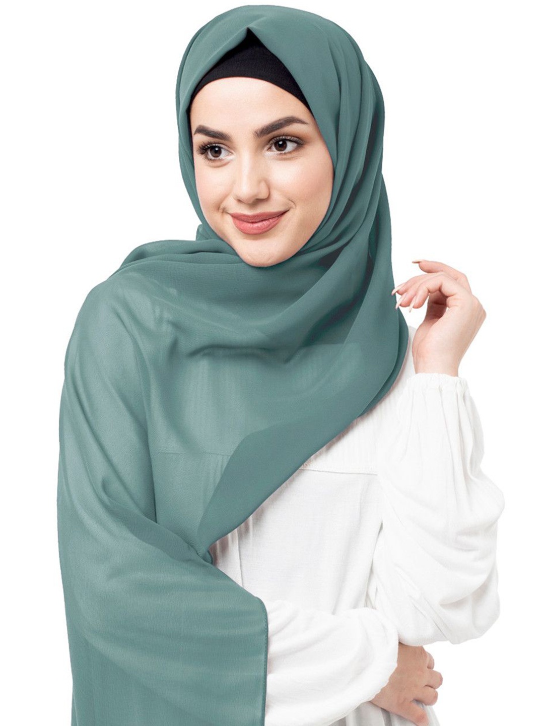 

IDH London Women Solid Scarf, Green