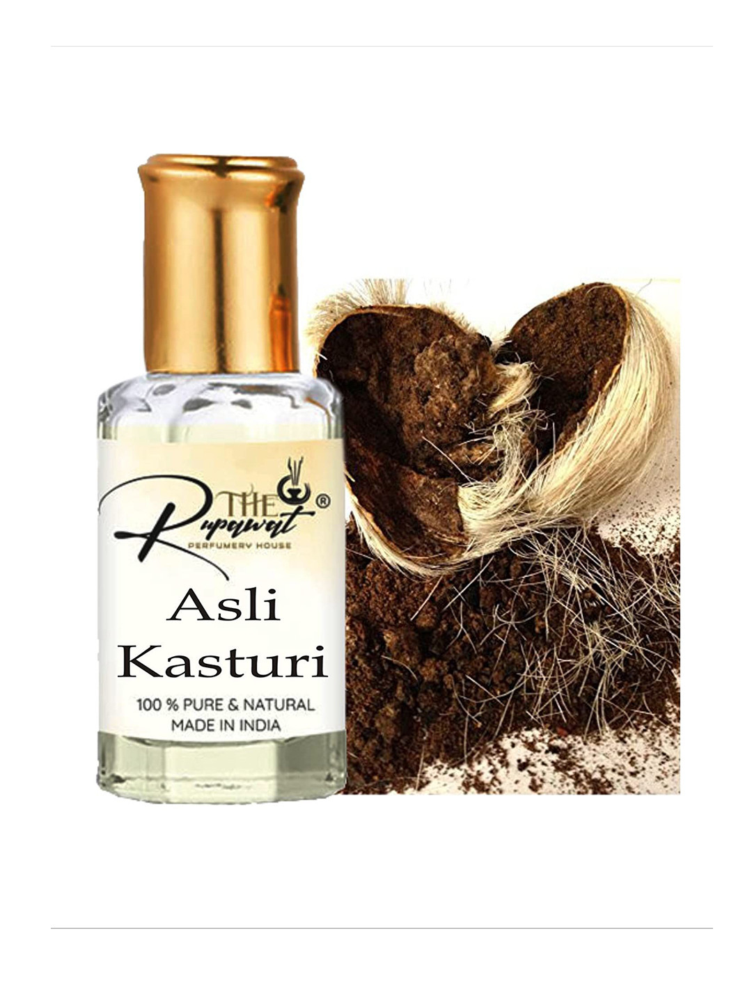

THE RUPAWAT Perfumery House Asli Kasturi 100% Natural & Pure Alcohol Free Attar- 12 ml, Transparent