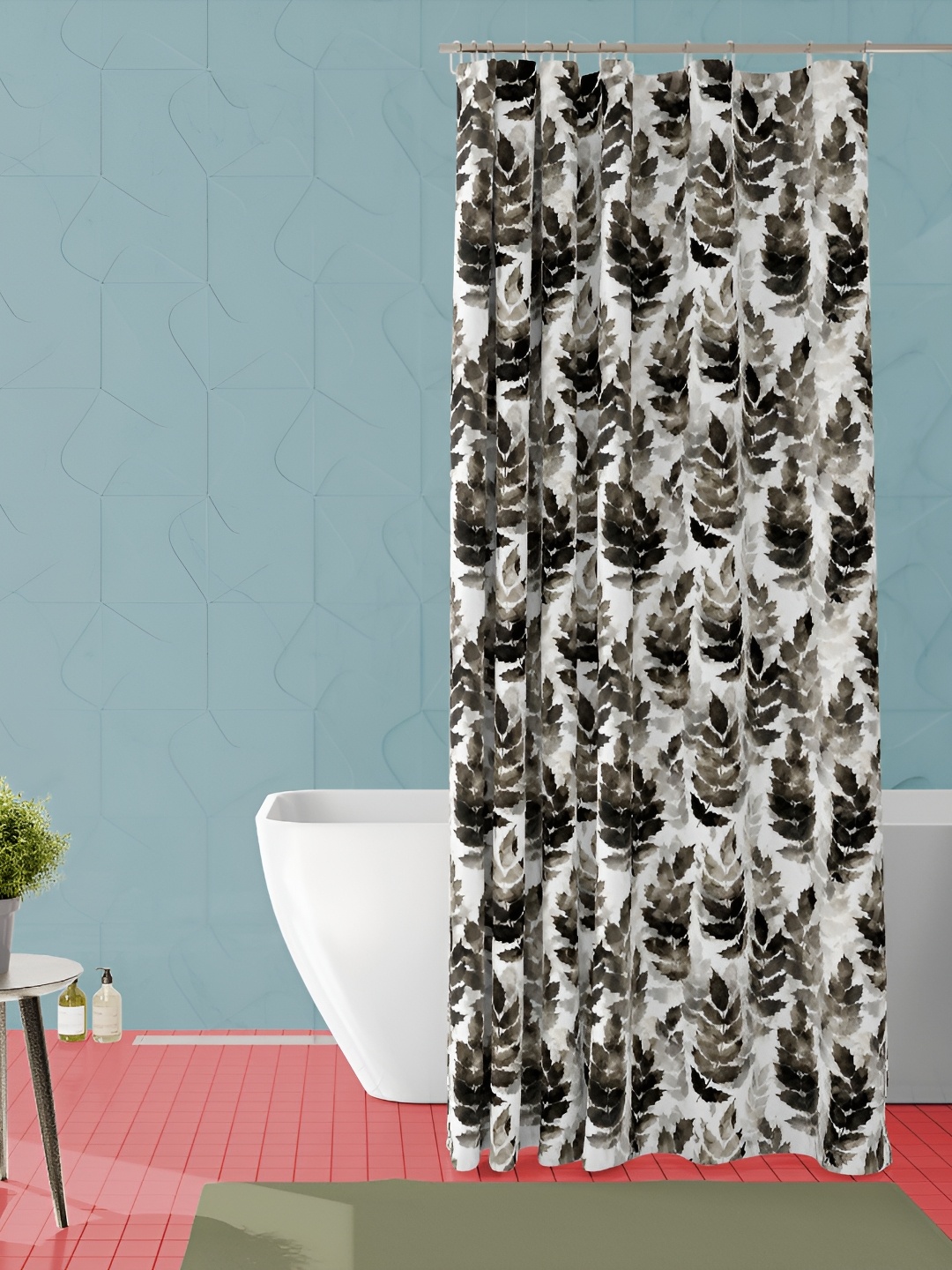 

ArtzFolio White & Black Printed Waterproof Shower Curtain