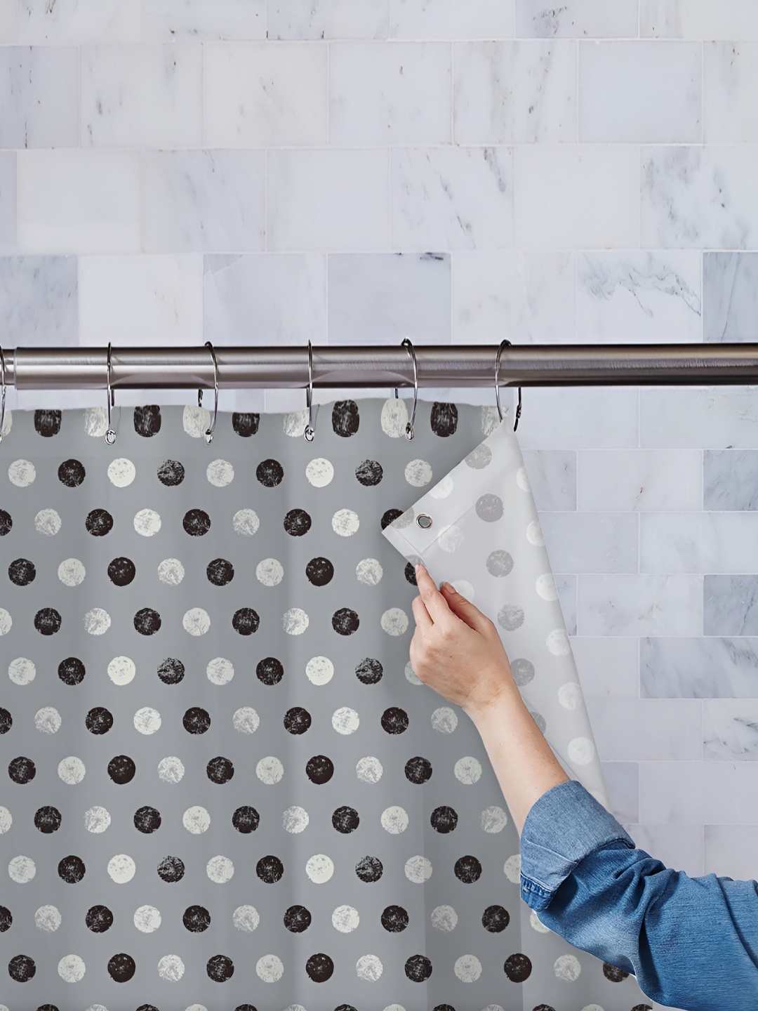 

ArtzFolio Black & White Printed Water Proof Shower Curtain
