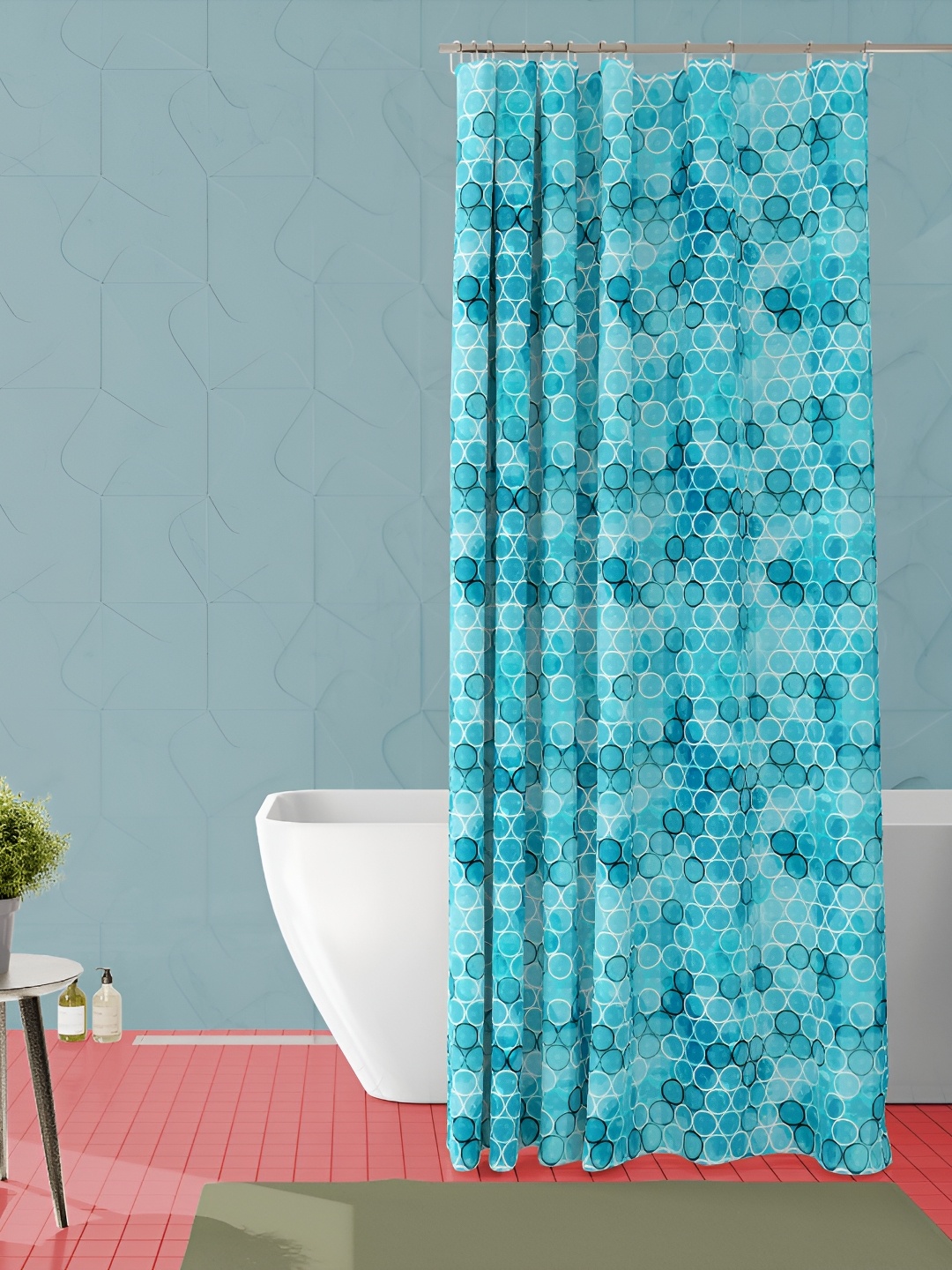 

ArtzFolio Blue & White Geometric Printed Waterproof Shower Curtains