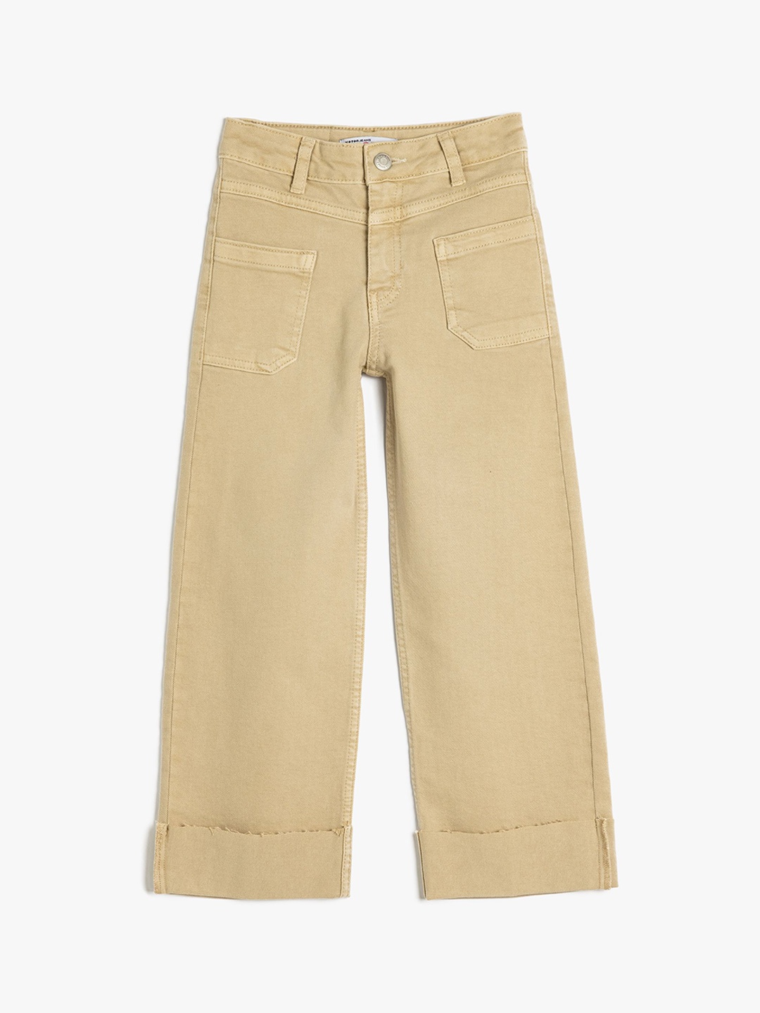 

Koton Girls Mid-Rise Regular Fit Trousers, Beige