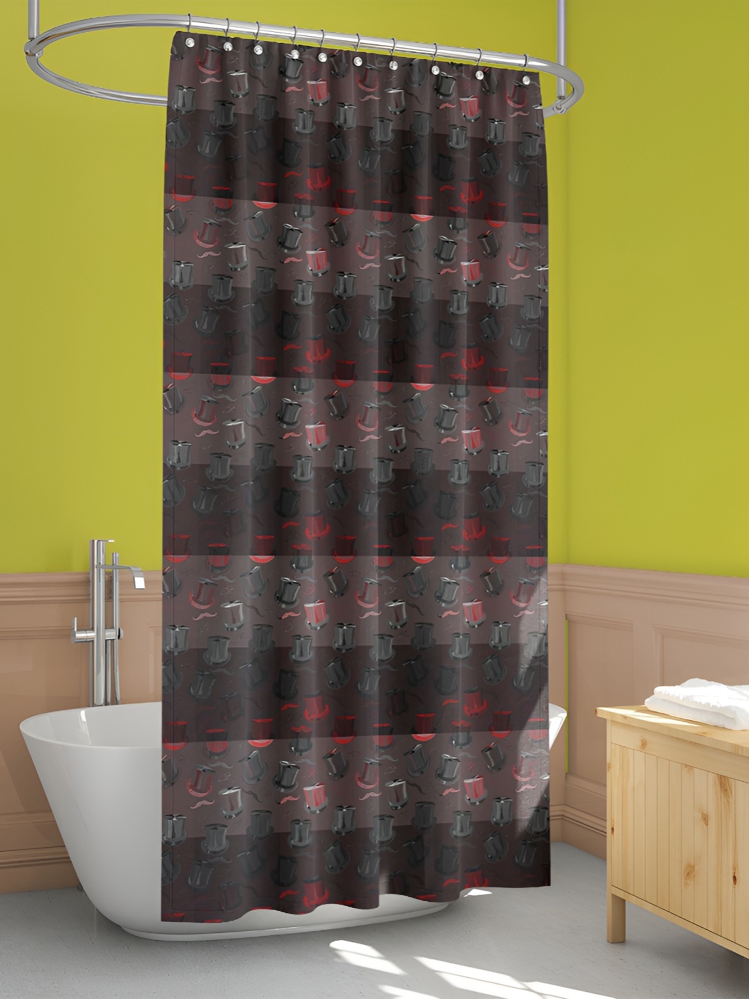 

ArtzFolio Brown & Grey Printed Waterproof Shower Curtains