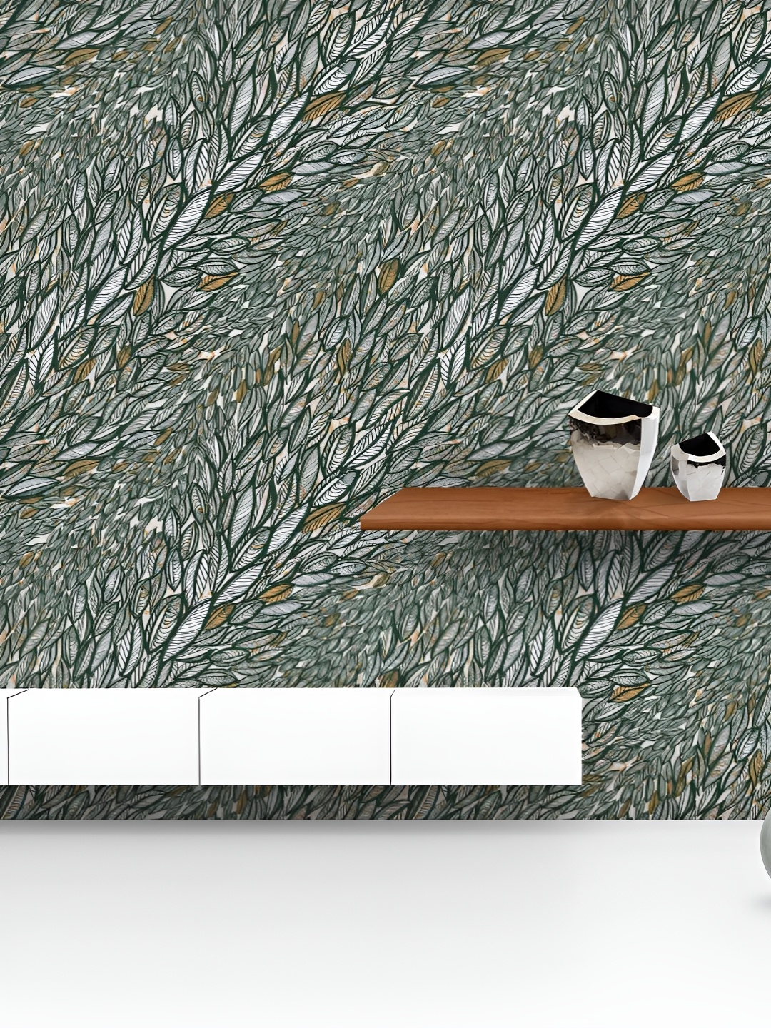 

ArtzFolio Printed UV-Resistant Anti-Bacterial Flying Leaves Peel & Stick Wallpaper, Multi