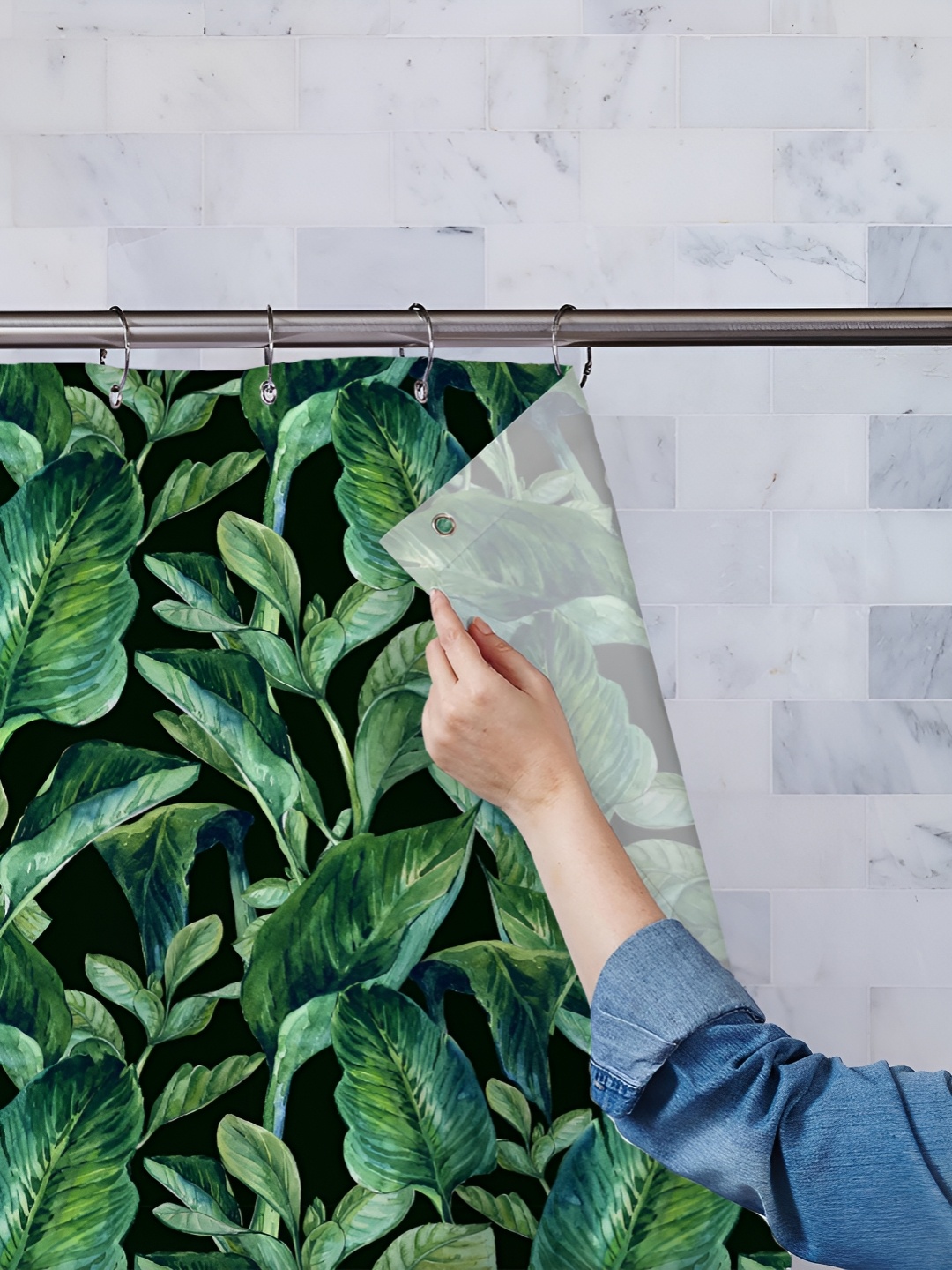 

ArtzFolio Single Piece Waterproof Polyester Shower Curtain, Multi