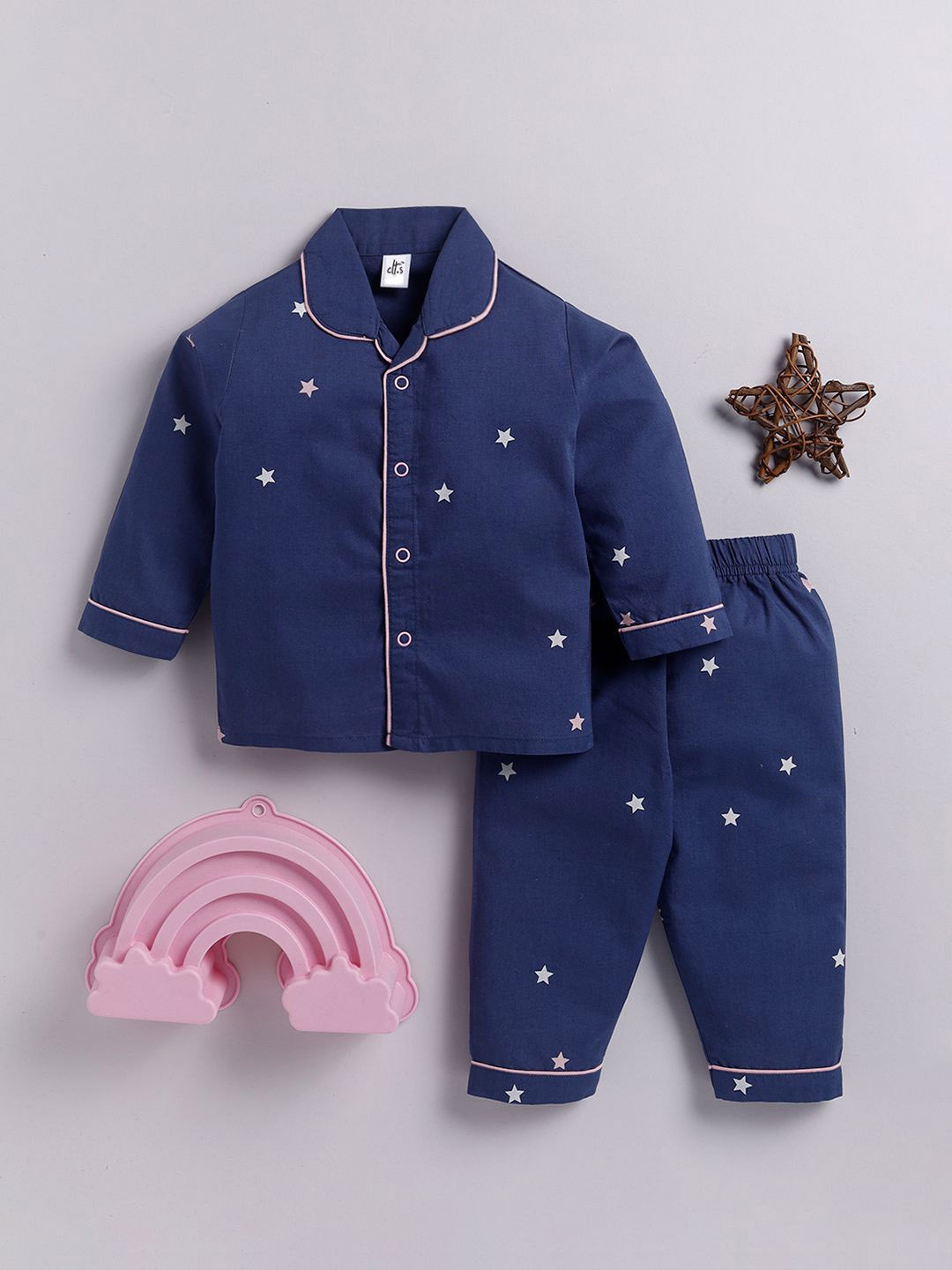 

Clt.s Unisex Kids Printed Night suit, Blue