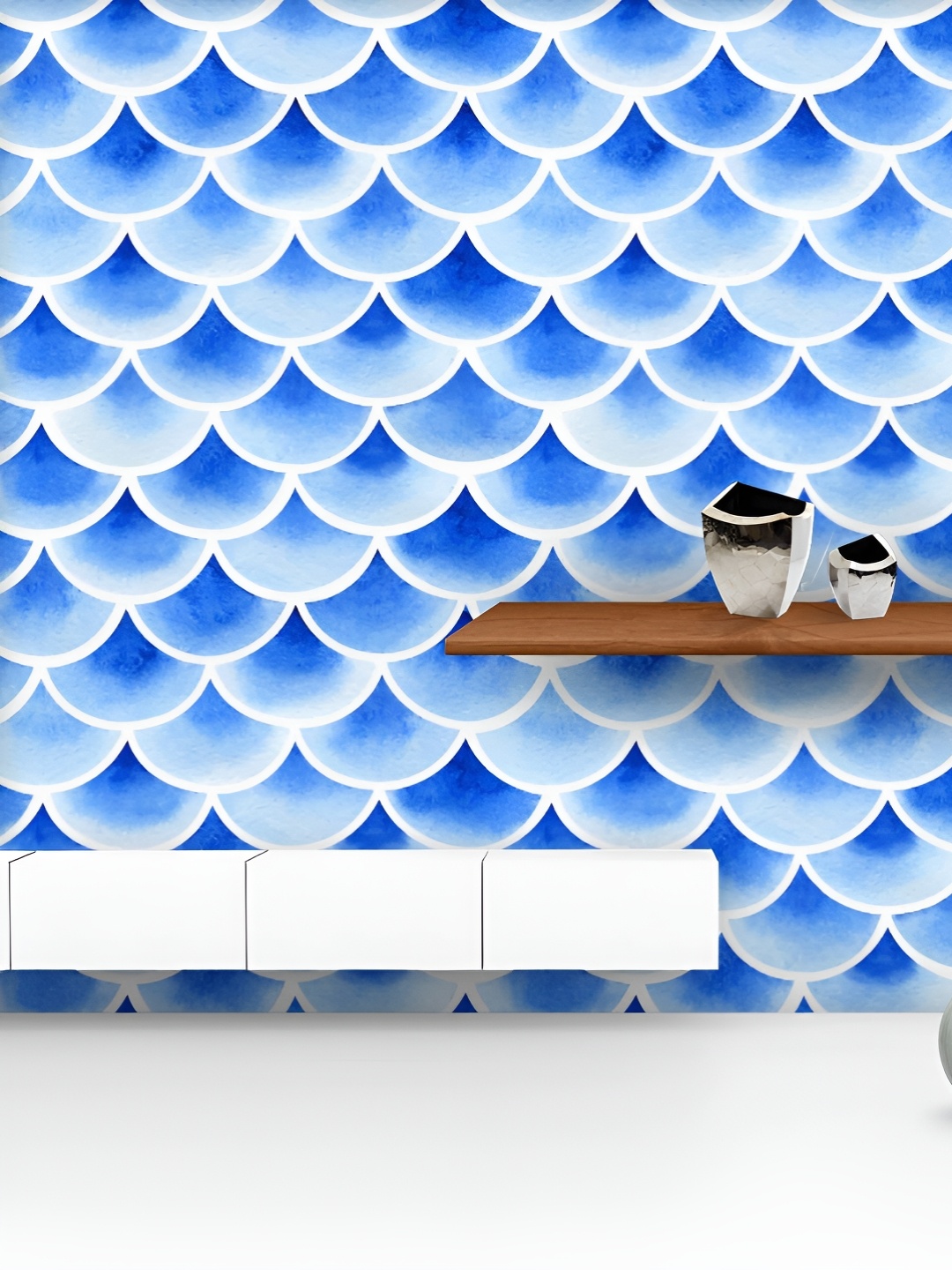 

ArtzFolio Printed UV-Resistant Anti-Bacterial Retro Fish Scales Peel & Stick Wallpaper, Multi