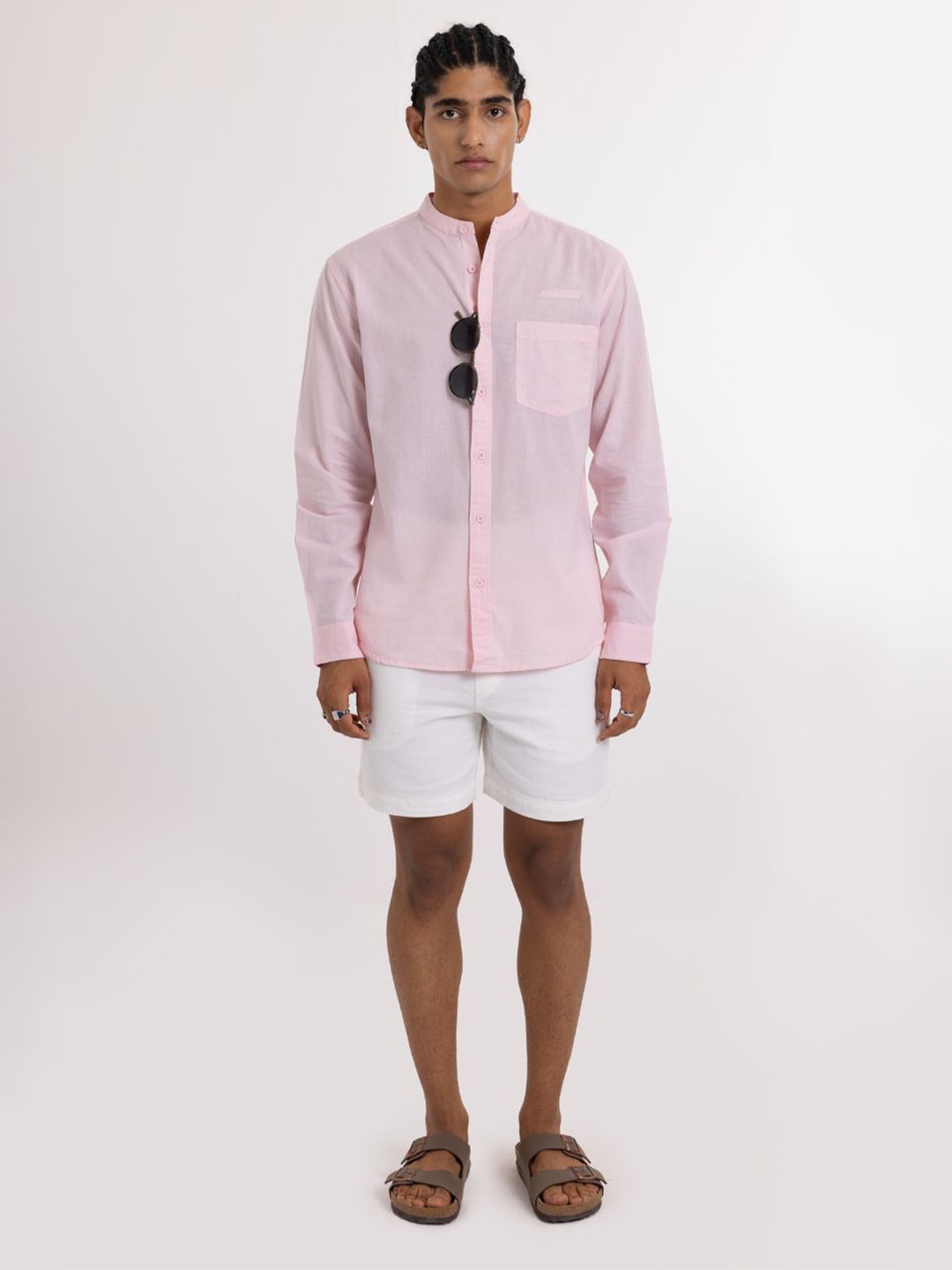 

Urban Monkey Men Straight Opaque Casual Shirt, Pink