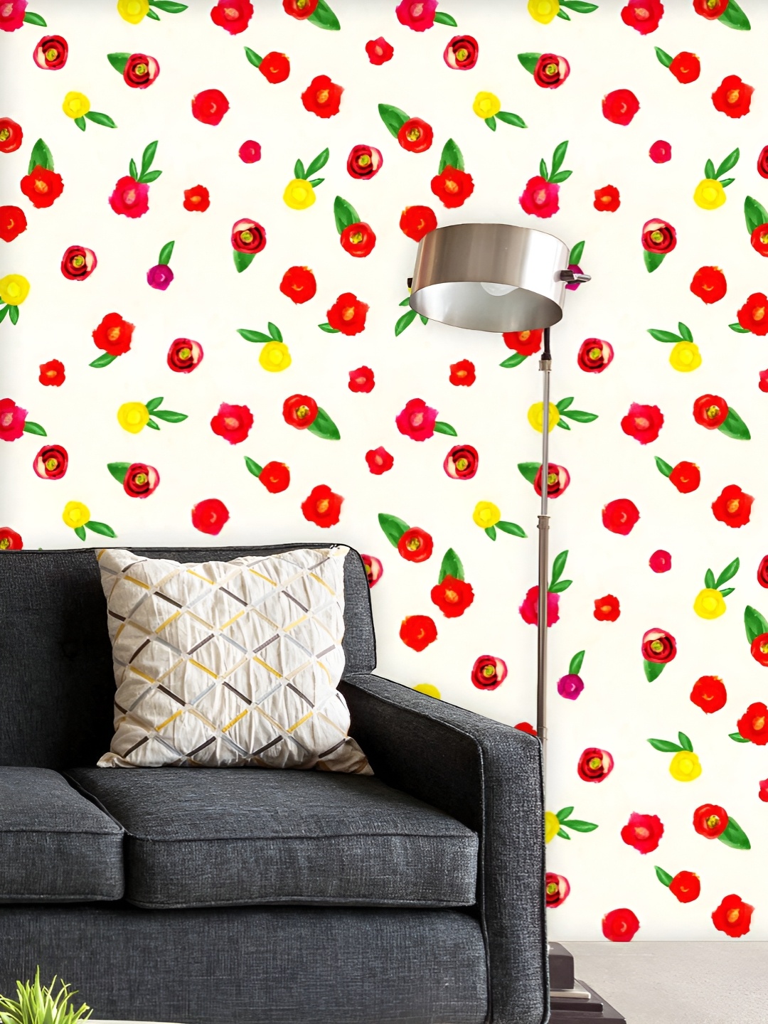 

ArtzFolio Printed UV-Resistant Anti-Bacterial Hand-Drawn Flowers Peel & Stick Wallpaper, Multi