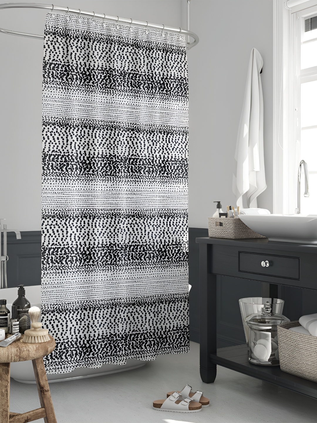 

ArtzFolio White & Black Printed Shower Curtains