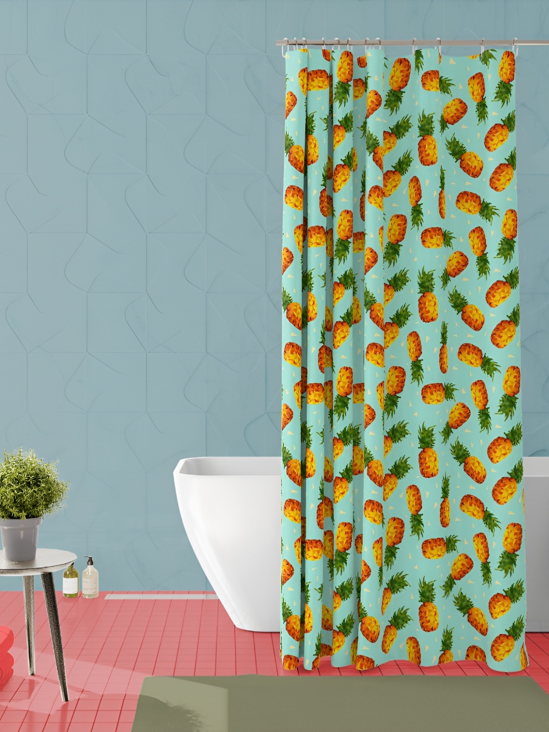 

ArtzFolio Green & Yellow Printed Waterproof Shower Curtain