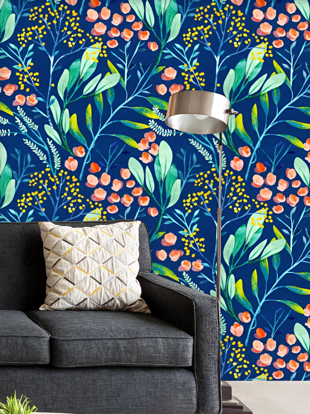 

ArtzFolio Printed UV-Resistant Anti-Bacterial Colorful Botanical Art Peel & Stick Wallpaper, Multi
