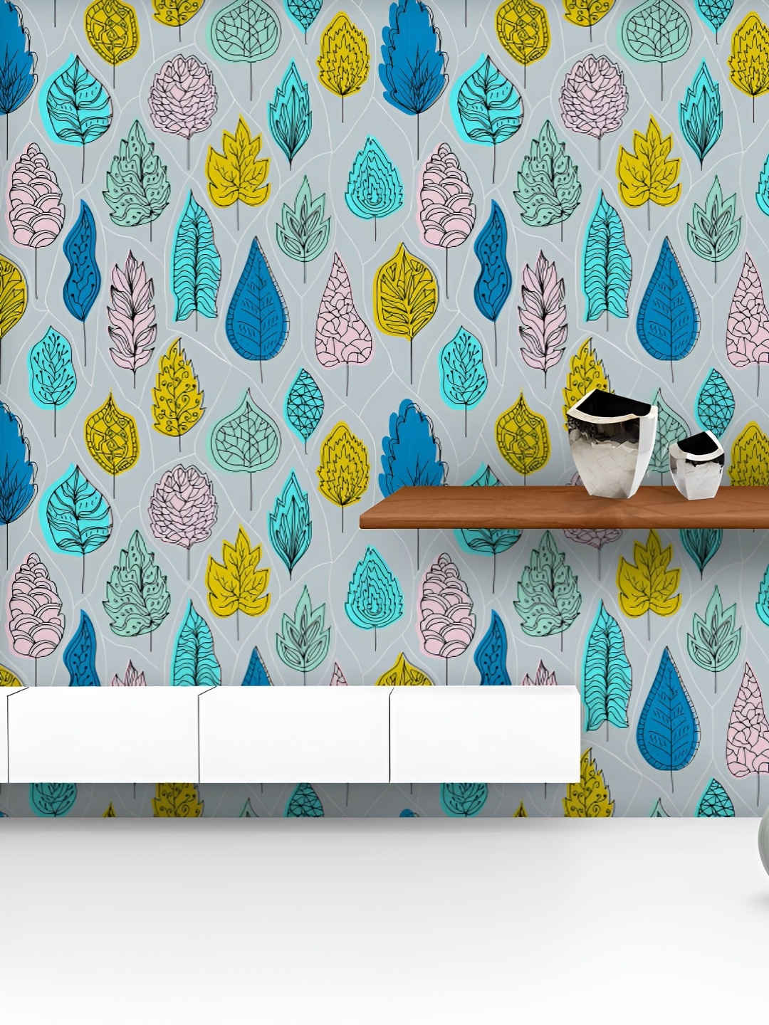 

ArtzFolio Printed UV-Resistant Anti-Bacterial Colored Autumn Leaves Peel & Stick Wallpaper, Multi