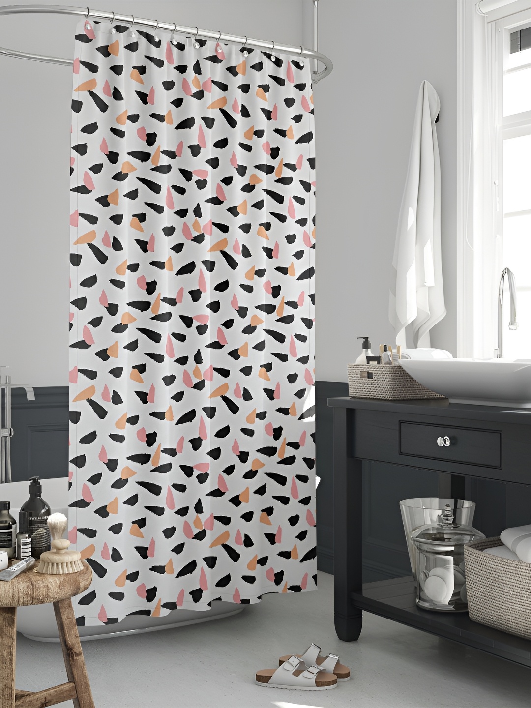 

ArtzFolio White & Black Printed Shower Curtains