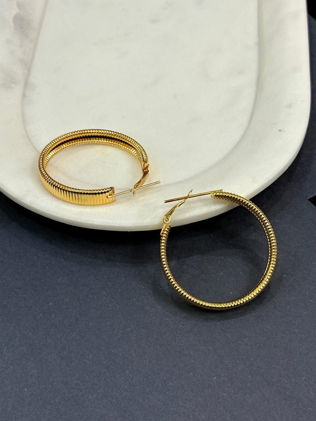 

Niska Gold-Plated Stainless Steel Circular Hoop Earrings