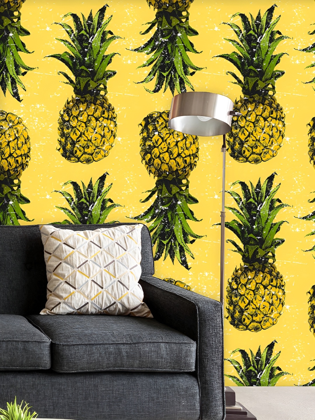 

ArtzFolio Printed UV-Resistant Anti-Bacterial Pineapple Pattern Peel & Stick Wallpaper, Multi