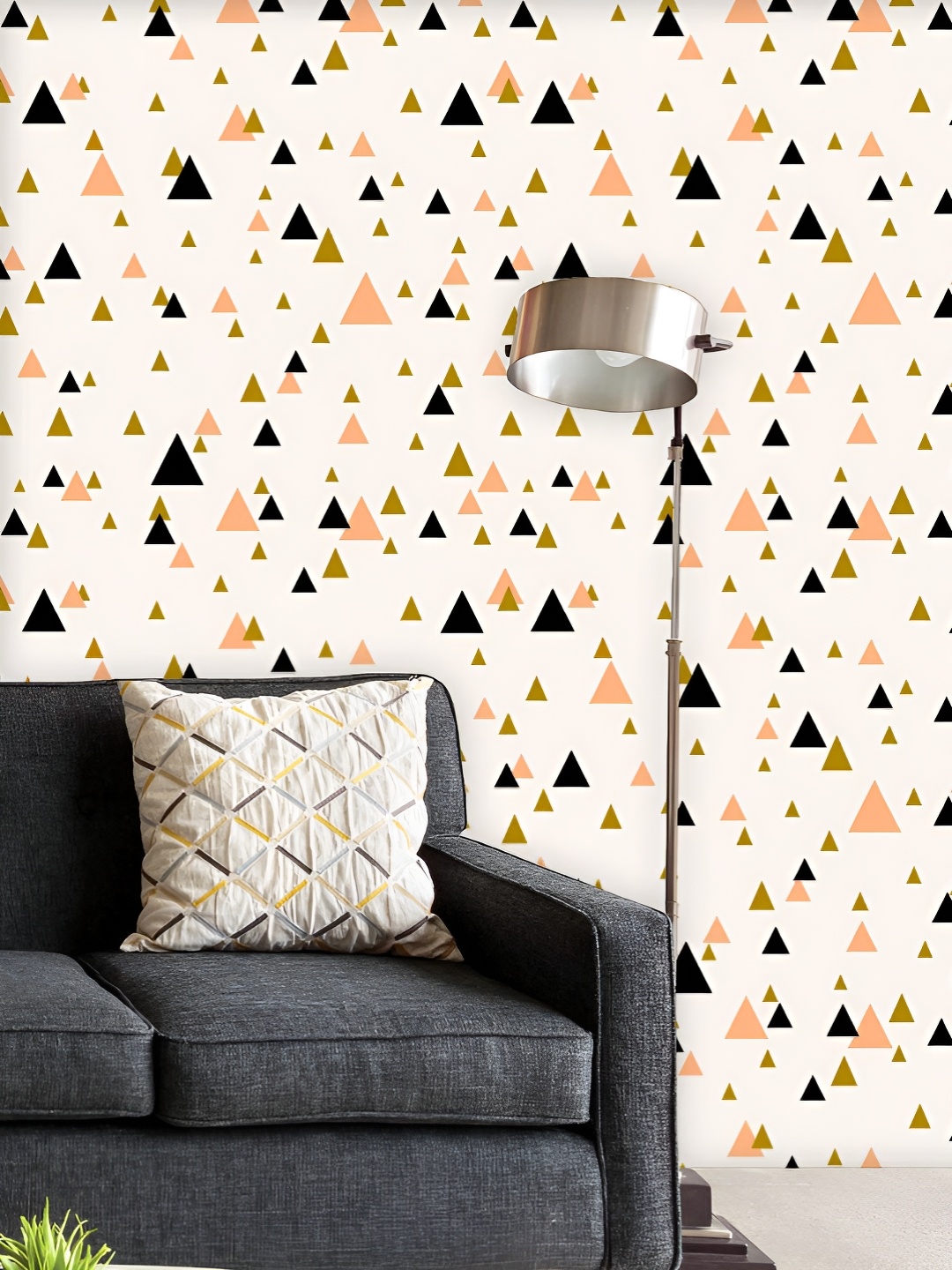 

ArtzFolio Printed UV-Resistant Anti-Bacterial Abstract Pastel Triangles Peel & Stick Wallpaper, Multi